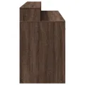 Bureau et lumières LED chêne marron bois d'ingénierie
