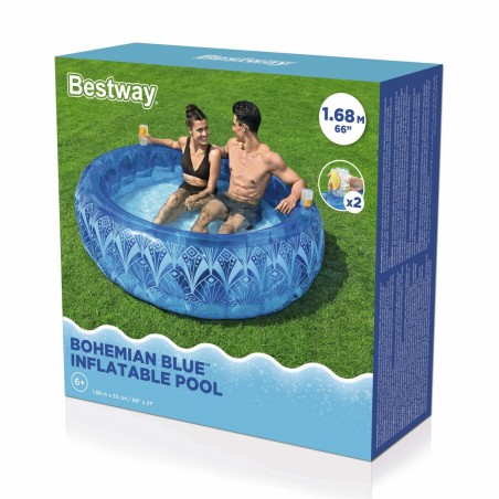 Bestway Piscine Gonflable Extra Résistante Bleue Boho 168x53 cm +6 An