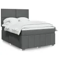 cadre de lit avec matelas Gris foncé 140x190cm Tissu