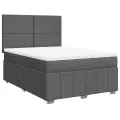 cadre de lit avec matelas Gris foncé 140x190cm Tissu