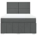 cadre de lit avec matelas Gris foncé 140x190cm Tissu