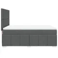 cadre de lit avec matelas Gris foncé 140x190cm Tissu