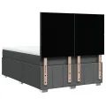 cadre de lit avec matelas Gris foncé 140x190cm Tissu