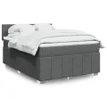 cadre de lit avec matelas Gris foncé 140x190cm Tissu