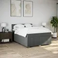 cadre de lit avec matelas Gris foncé 140x190cm Tissu