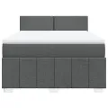 cadre de lit avec matelas Gris foncé 140x190cm Tissu