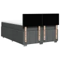 cadre de lit avec matelas Gris foncé 140x190cm Tissu