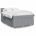cadre de lit avec matelas Gris clair 140x200cm Tissu