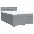 cadre de lit avec matelas Gris clair 140x200cm Tissu