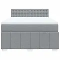 cadre de lit avec matelas Gris clair 140x200cm Tissu