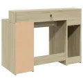 Bureau avec lumières LED chêne sonoma bois d'ingénierie