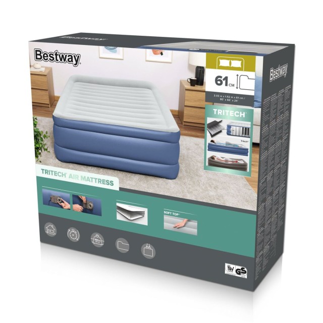 Bestway Letto Doppio Elettrico 203x152x61 cm Gonfiabile e Camping 6769