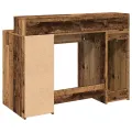 Bureau avec lumières LED vieux bois bois d'ingénierie
