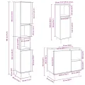 Ensemble de meubles de salle de bain 3 pcs chêne sonoma