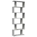 Étagère séparatrice de pièce à 6 niveaux gris béton 70x24x193cm