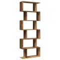 Étagère séparatrice de pièce à 6 niveaux vieux bois 70x24x193cm