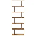 Étagère séparatrice de pièce à 6 niveaux vieux bois 70x24x193cm