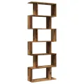 Étagère séparatrice de pièce à 6 niveaux vieux bois 70x24x193cm