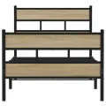 Cadre de lit en métal sans matelas chêne sonoma 90x200 cm