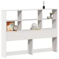 Tête de lit avec rangement blanc 140 cm bois massif de pin