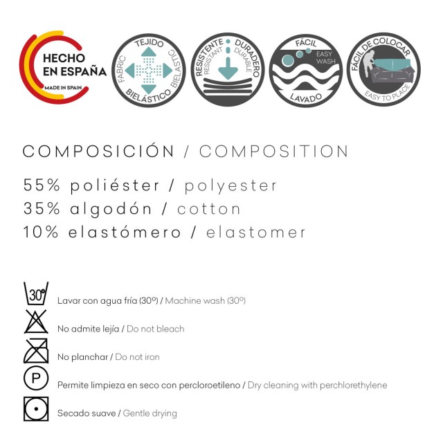 Rivestimento per chaise longue a braccio corto sinistra Eysa ROC Grigi