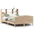 Lit bibliothèque sans matelas 160x200 cm bois massif de pin