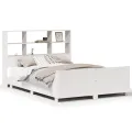 Cadre de lit sans matelas blanc 140x200 cm bois de pin massif