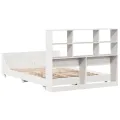Cadre de lit sans matelas blanc 140x200 cm bois de pin massif
