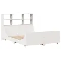 Lit bibliothèque sans matelas blanc 140x200 cm bois massif