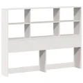 Lit bibliothèque sans matelas blanc 140x200 cm bois massif