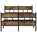 Cadre de lit en métal sans matelas chêne fumé 120x190 cm