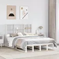 Lit bibliothèque sans matelas blanc 140x200 cm bois massif