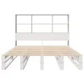 Lit bibliothèque sans matelas blanc 140x200 cm bois massif