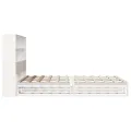 Lit bibliothèque sans matelas blanc 140x200 cm bois massif