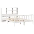 Lit bibliothèque sans matelas blanc 160x200 cm bois pin massif