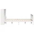 Lit bibliothèque sans matelas blanc 160x200 cm bois pin massif