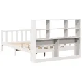 Lit bibliothèque sans matelas blanc 160x200 cm bois pin massif
