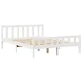 Lit bibliothèque sans matelas blanc 160x200 cm bois pin massif