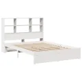 Lit bibliothèque sans matelas blanc 160x200 cm bois pin massif
