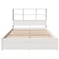 Lit bibliothèque sans matelas blanc 160x200 cm bois pin massif