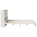 Lit bibliothèque sans matelas blanc 160x200 cm bois pin massif