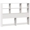 Lit bibliothèque sans matelas blanc 160x200 cm bois pin massif