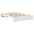 Lit bibliothèque sans matelas blanc 160x200 cm bois pin massif