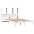 Lit bibliothèque sans matelas blanc 160x200 cm bois pin massif