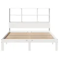 Lit bibliothèque sans matelas blanc 160x200 cm bois pin massif