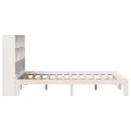 Lit bibliothèque sans matelas blanc 160x200 cm bois pin massif