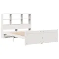 Lit bibliothèque sans matelas blanc 160x200 cm bois pin massif