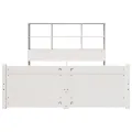Lit bibliothèque sans matelas blanc 160x200 cm bois pin massif