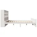 Lit bibliothèque sans matelas blanc 160x200 cm bois pin massif