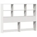 Lit bibliothèque sans matelas blanc 160x200 cm bois pin massif